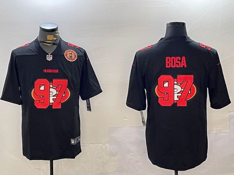 Men San Francisco 49ers #97 Bosa Black Fashion 2024 Nike Limited NFL Jersey style 7